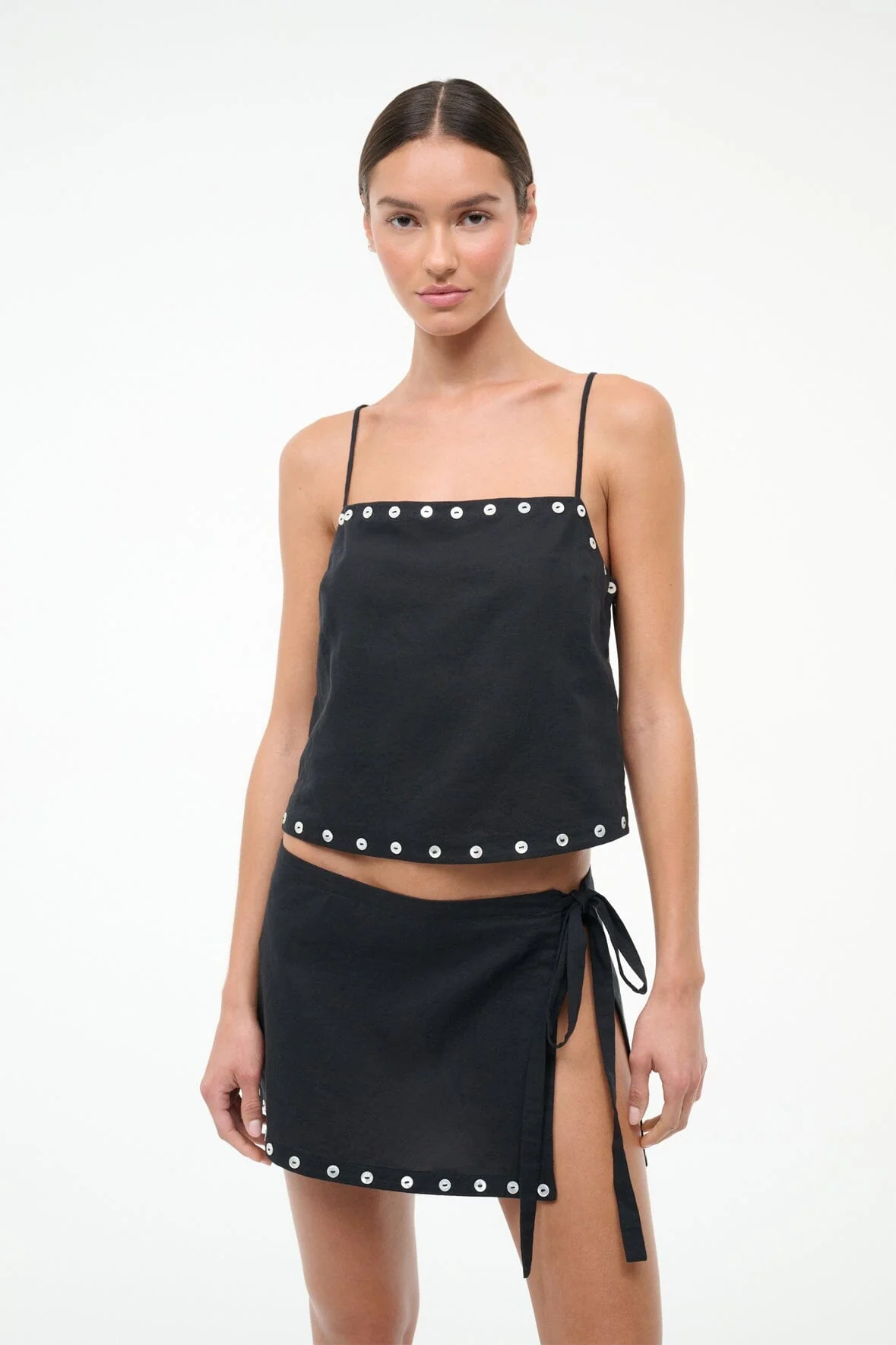 KIRRA LINEN TANK | BLACK