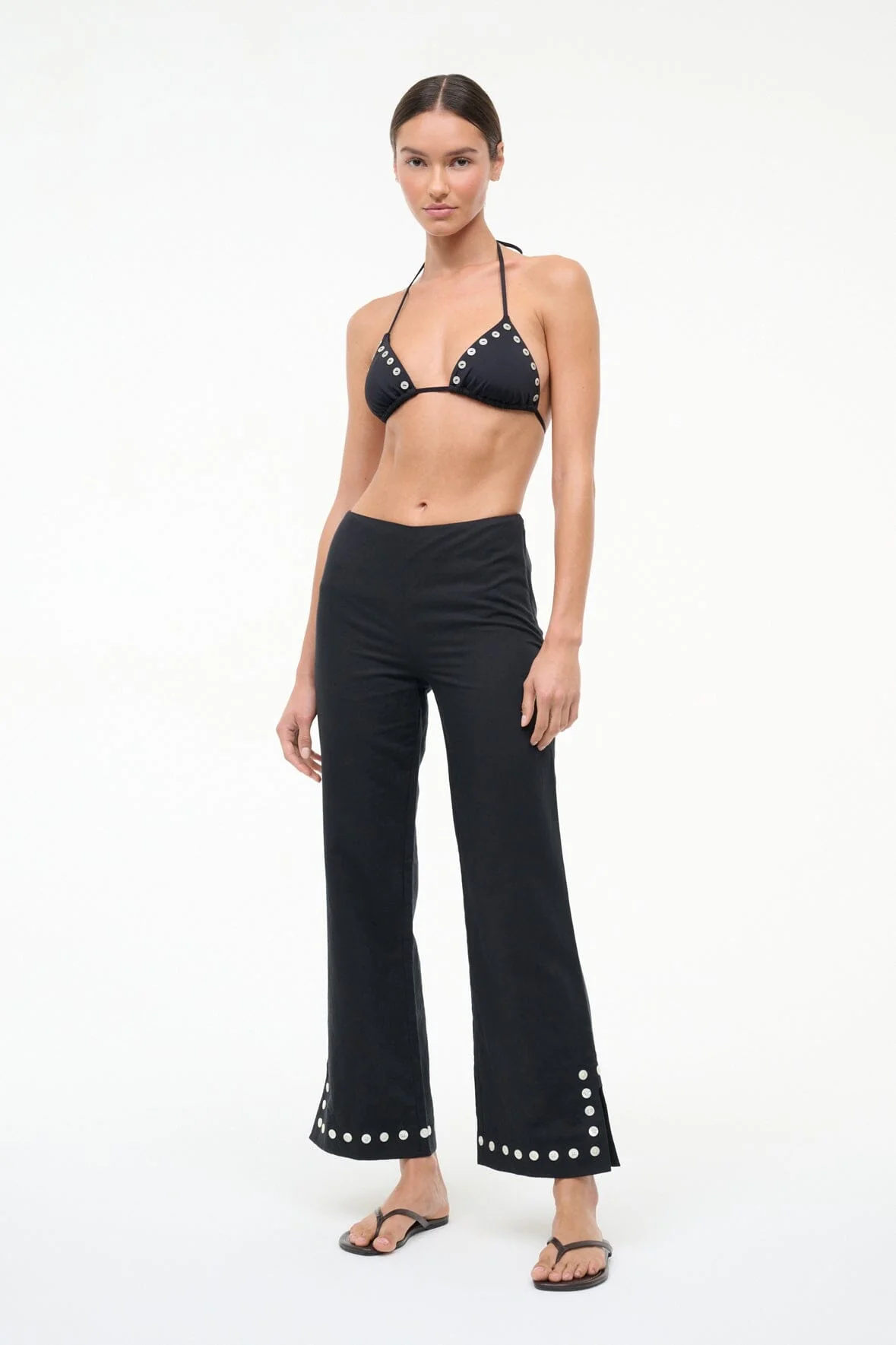 PIHA LINEN COVERUP PANT | BLACK