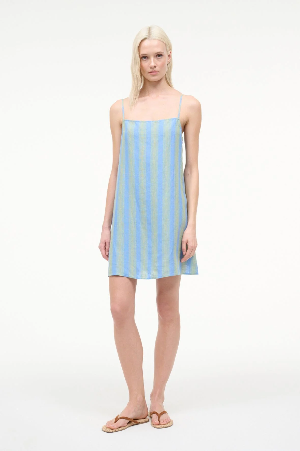 LAURA LINEN MINI DRESS | SEAPORT STRIPE