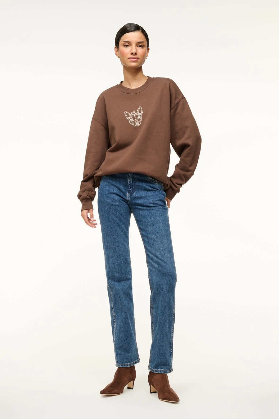 CUSTOM STAUD x C.BONZ OVERSIZED SWEATSHIRT | BROWN